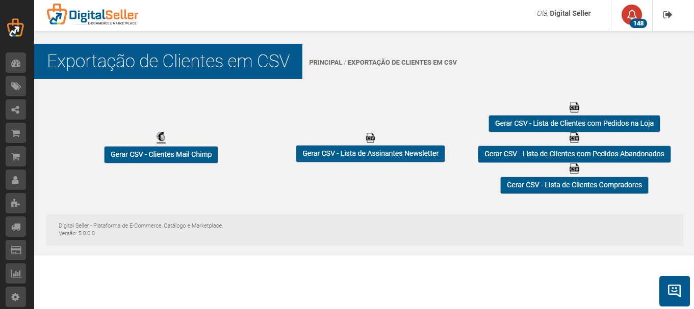 exportacao cliente