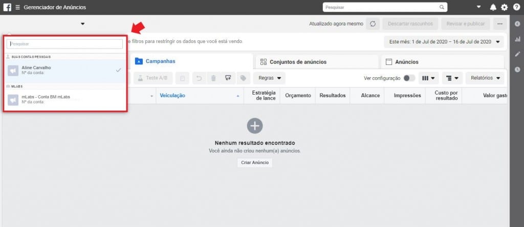 Gerenciador Facebook ads
