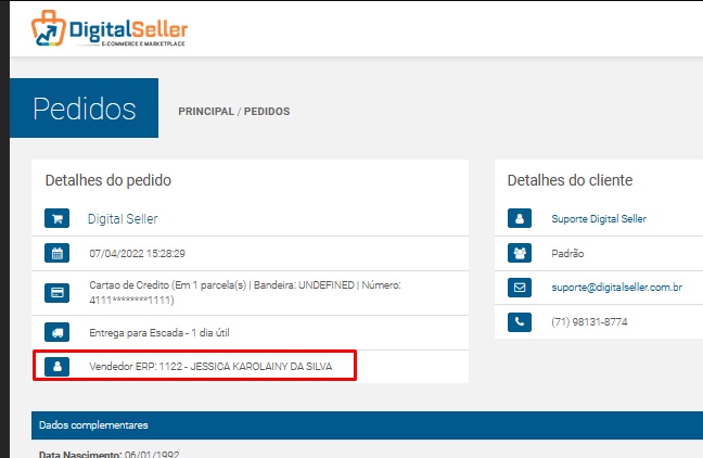 vendedor pedido