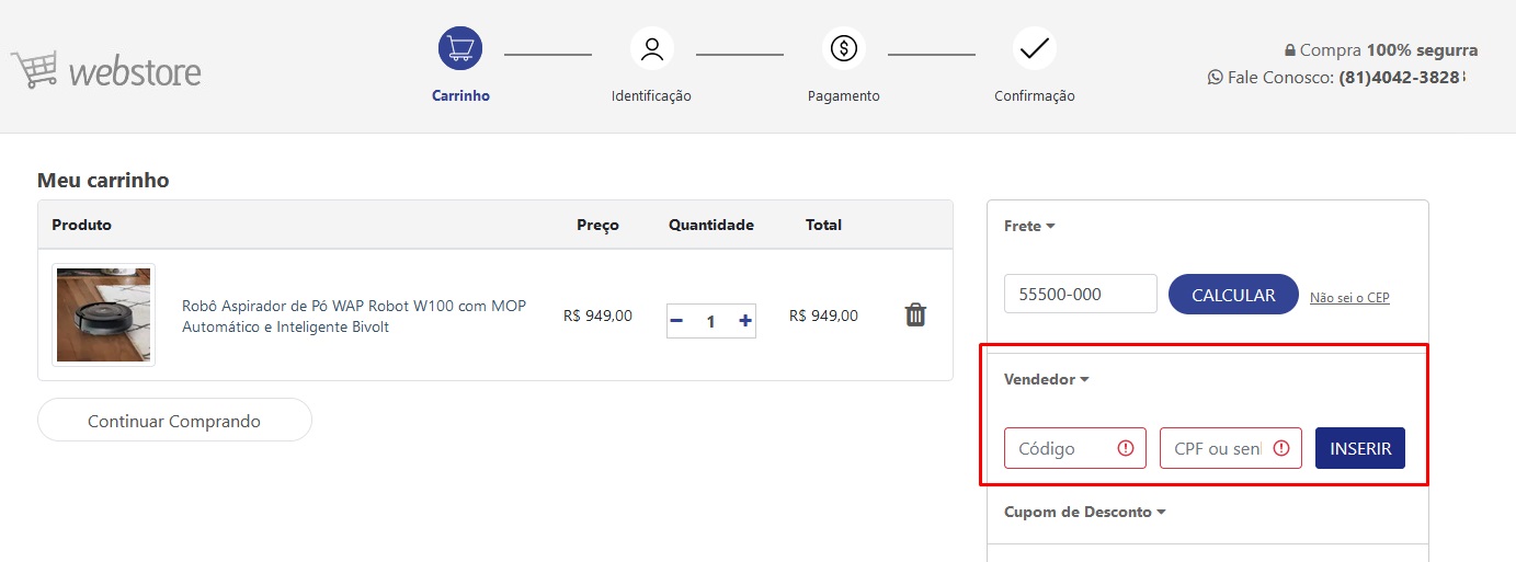 vendedor carrinho